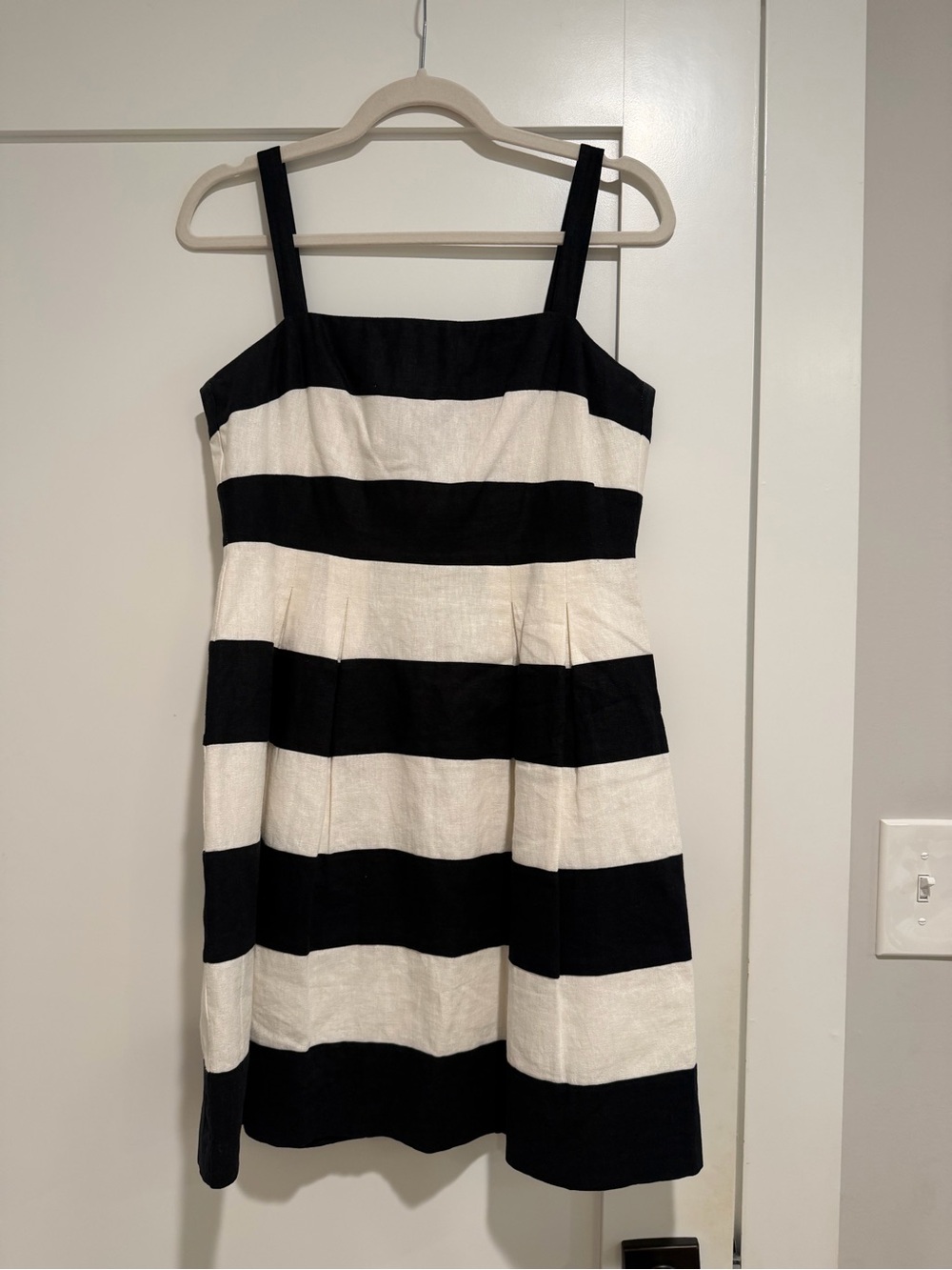 Classic Black and White Striped Linen Sundress